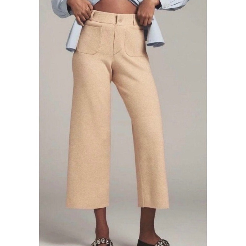 Maeve Anthropologie women's 22W sweater knit colette pants wide leg crop